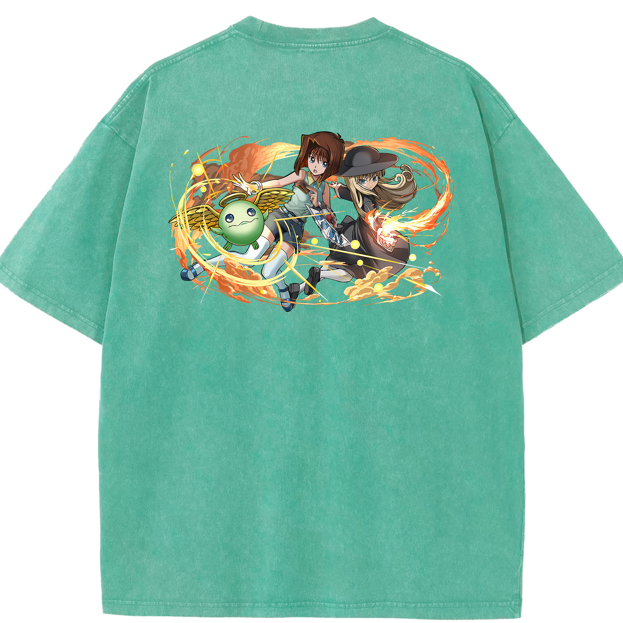 （画像用） 遊☆戯☆王 Yu-Gi-Oh! 綿100% ヴィンテージ風 半袖Tシャツ（背面プリント）